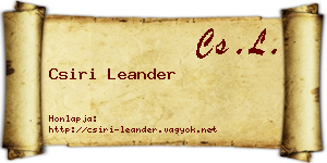 Csiri Leander névjegykártya